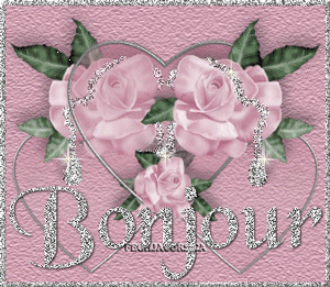 Gif animé bonjour roses roses